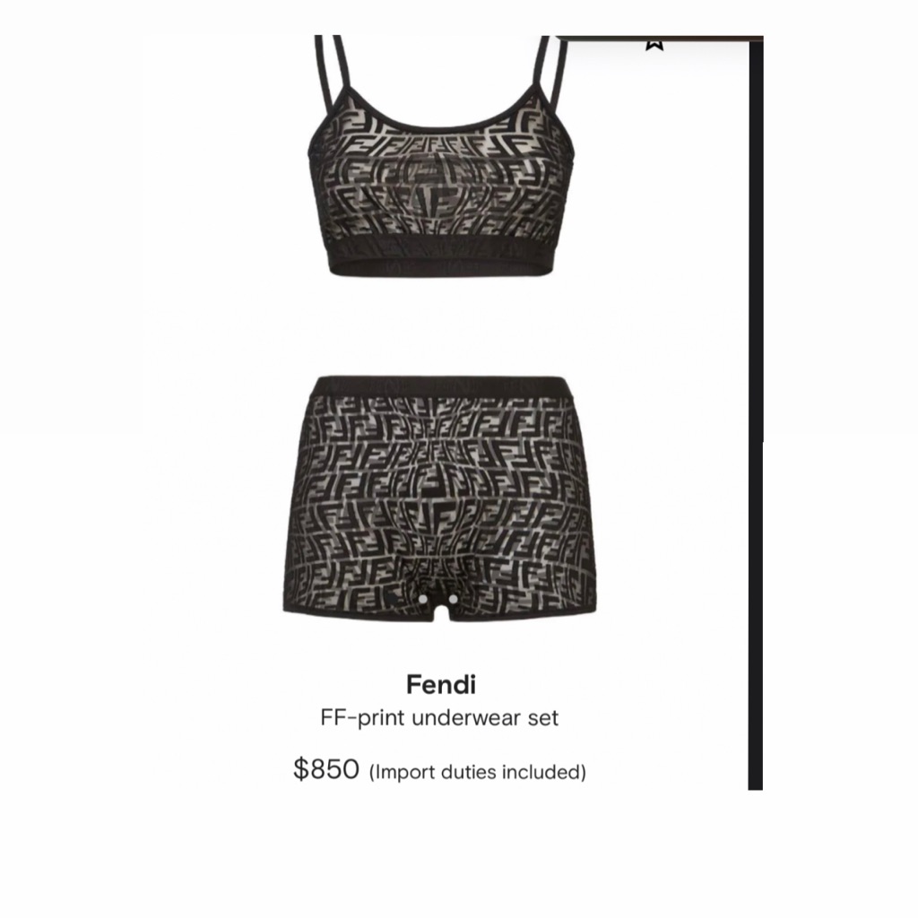Authentic Fendi Two Piece Short Set